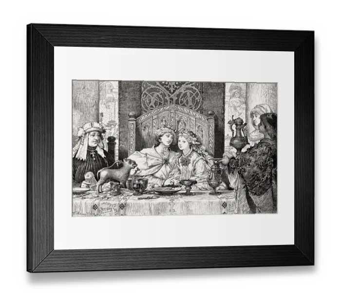 Framed Print : Wedding dinner, 16st century Framed Print : Wedding dinner, 16st century