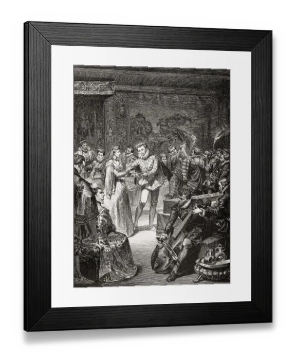Framed Print : Torch dance, wedding of Johann Wilhelm III with with Princess Jakobea of Baden