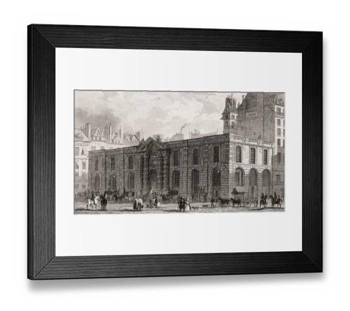 Framed Print : Chateau d'Eau, Paris, antique steel engraved print Framed Print : Chateau d'Eau, Paris, antique steel engraved print