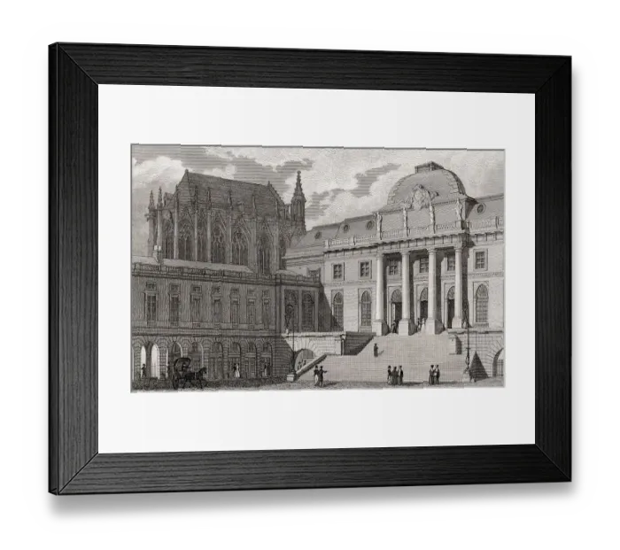 Framed Print : The Palais de Justice, Paris, antique steel engraved print Framed Print : The Palais de Justice, Paris, antique steel engraved print