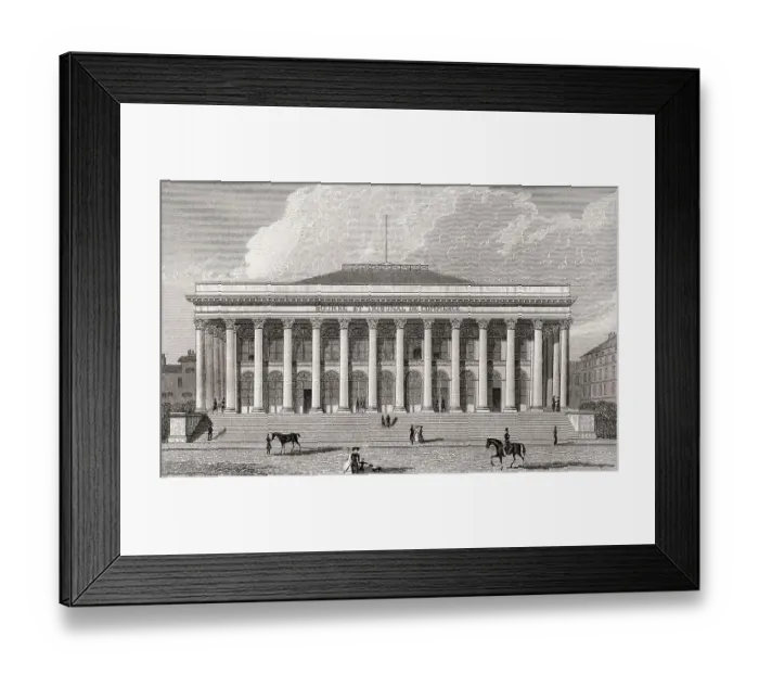 Framed Print : Paris Bourse, Paris, antique steel engraved print