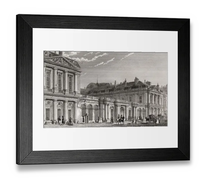Framed Print : The Palais-Royal, Paris, antique steel engraved print
