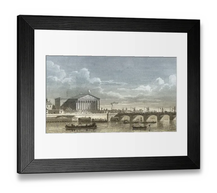 Framed Print : Chamber of Deputies, Paris, antique steel engraved print Framed Print : Chamber of Deputies, Paris, antique steel engraved print