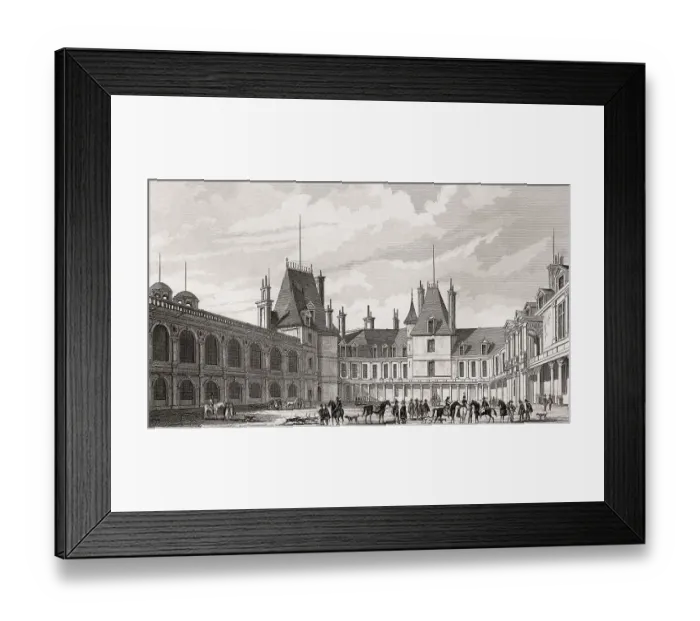 Framed Print : The Oval Courtyard, Chateau de Fontainebleau