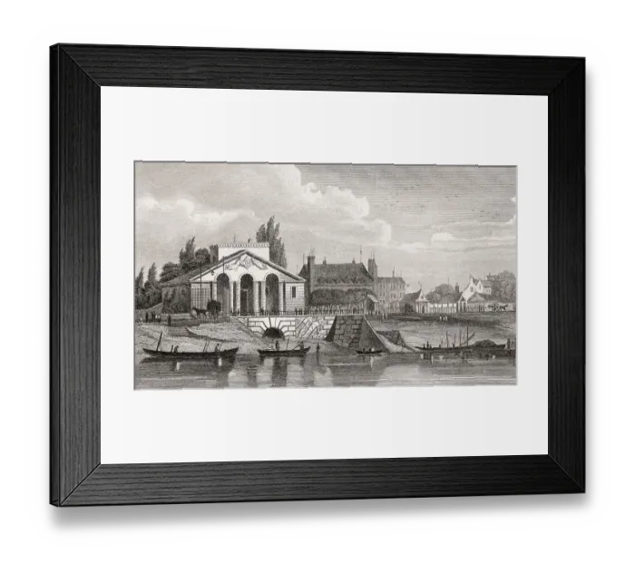 Framed Print : Barriere de la Cunette, Paris, antique steel engraved print