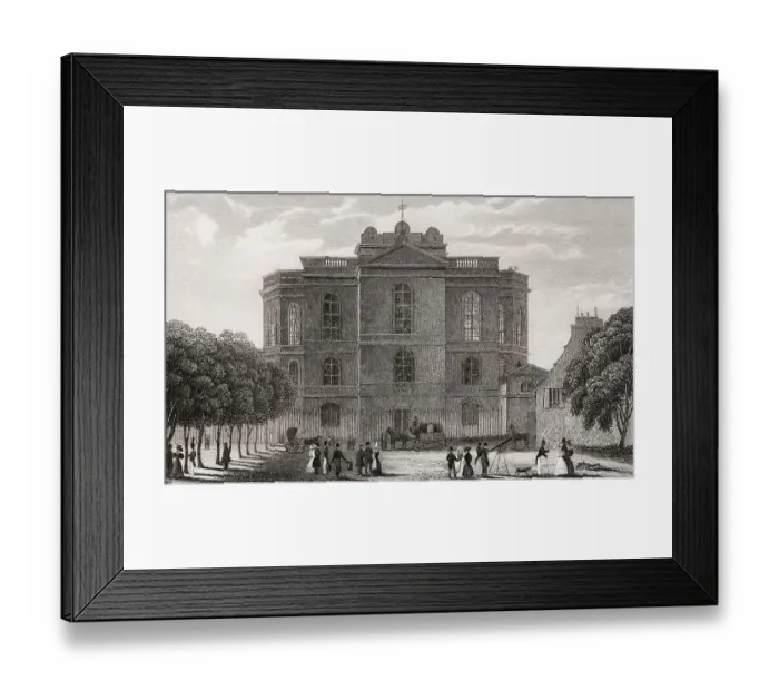 Framed Print : Paris Observatory, Meudon, antique steel engraved print Framed Print : Paris Observatory, Meudon, antique steel engraved print