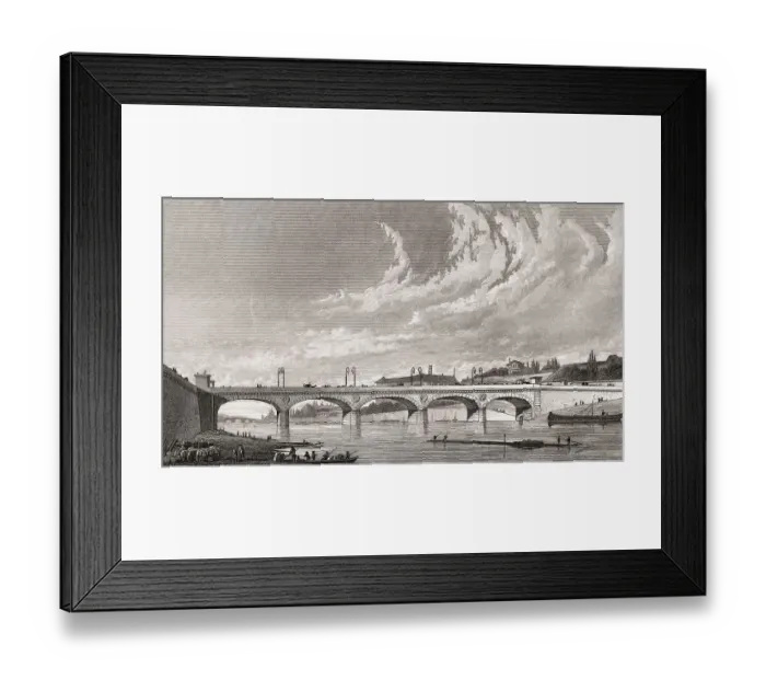 Framed Print : Pont d'Iena, Paris, antique steel engraved print Framed Print : Pont d'Iena, Paris, antique steel engraved print
