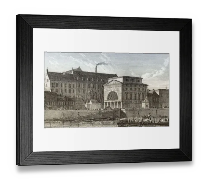 Framed Print : Barriere de Passy, Paris, antique steel engraved print