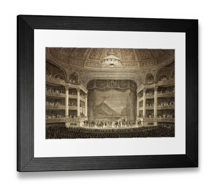Framed Print : The Paris Opera, Paris, antique steel engraved print