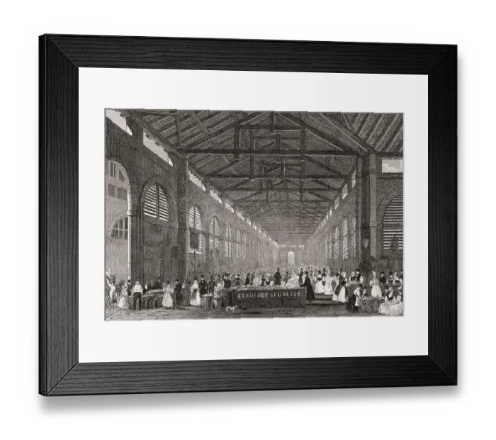 Framed Print : Marche Saint-Germain, Paris, antique steel engraved print Framed Print : Marche Saint-Germain, Paris, antique steel engraved print