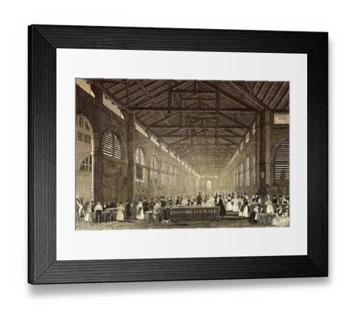 Framed Print : Marche Saint-Germain, Paris, antique steel engraved print