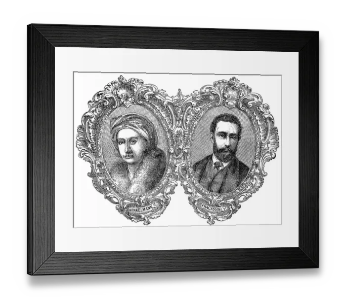Framed Print : Johann Joachim Winckelmann, German art historian and Cesare Fracassini