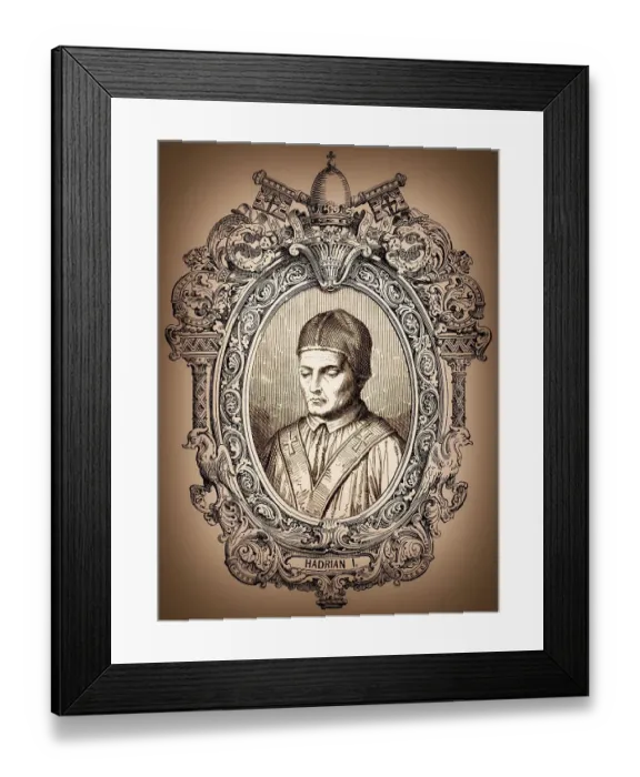 Framed Print : Pope Adrian I or Hadrianus I, Pope from 772 to 795