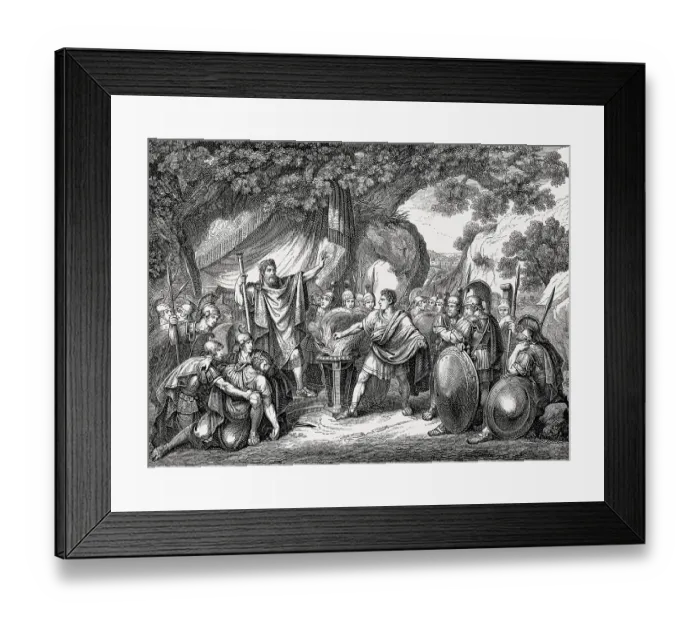 Framed Print : Gaius Mucius Scaevola before Etruscan