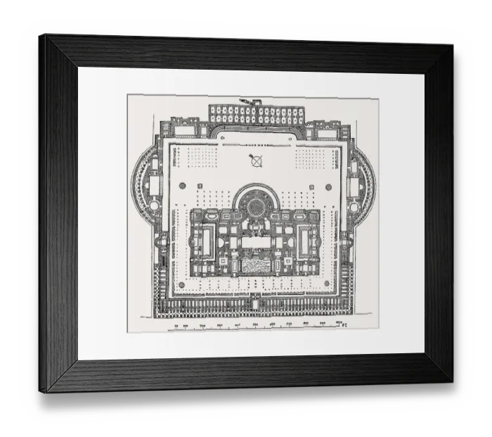 Framed Print : Plan of the Baths of Caracalla in ancient Rome