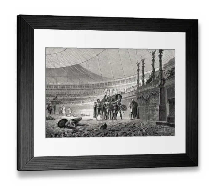 Framed Print : Gladiatorial Fights at the Colosseum
