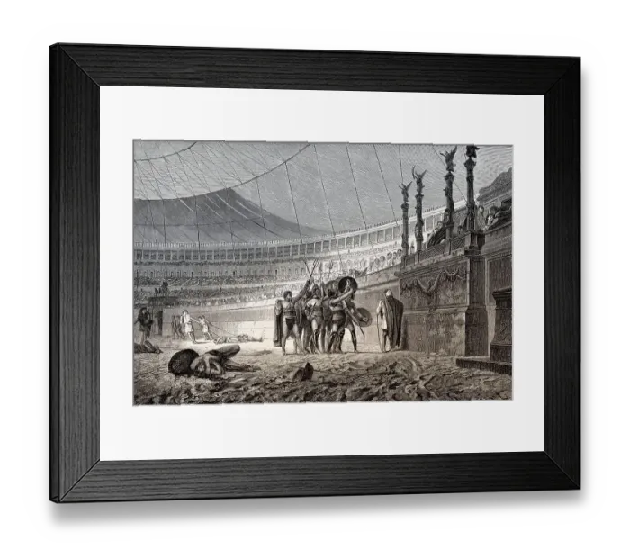 Framed Print : Gladiatorial Fights at the Colosseum