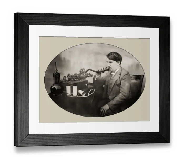 Framed Print : Thomas Edison at his Laboratory on 16 June 1888 Framed Print : Thomas Edison at his Laboratory on 16 June 1888