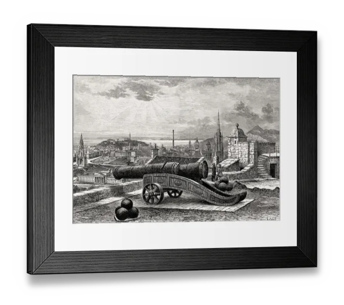 Framed Print : View of Edinburgh from the Mons Meg Battery Framed Print : View of Edinburgh from the Mons Meg Battery