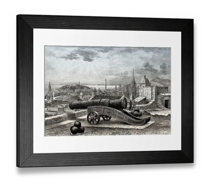 Framed Print : View of Edinburgh from the Mons Meg Battery Framed Print : View of Edinburgh from the Mons Meg Battery