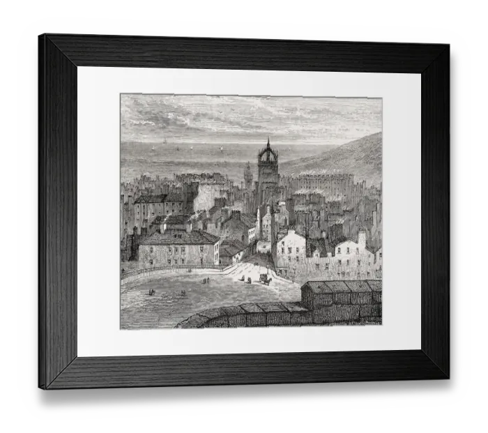 Framed Print : View of Edinburgh from the King's Bastion in 1825 Framed Print : View of Edinburgh from the King's Bastion in 1825