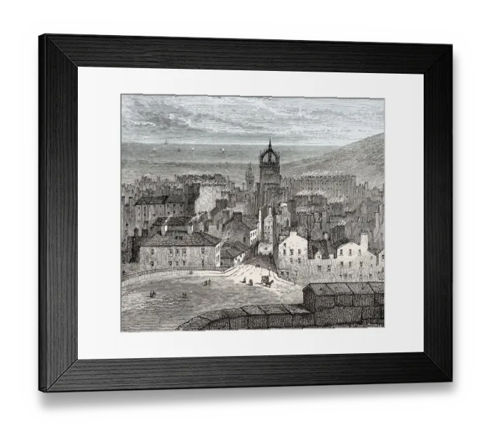Framed Print : View of Edinburgh from the King's Bastion in 1825 Framed Print : View of Edinburgh from the King's Bastion in 1825