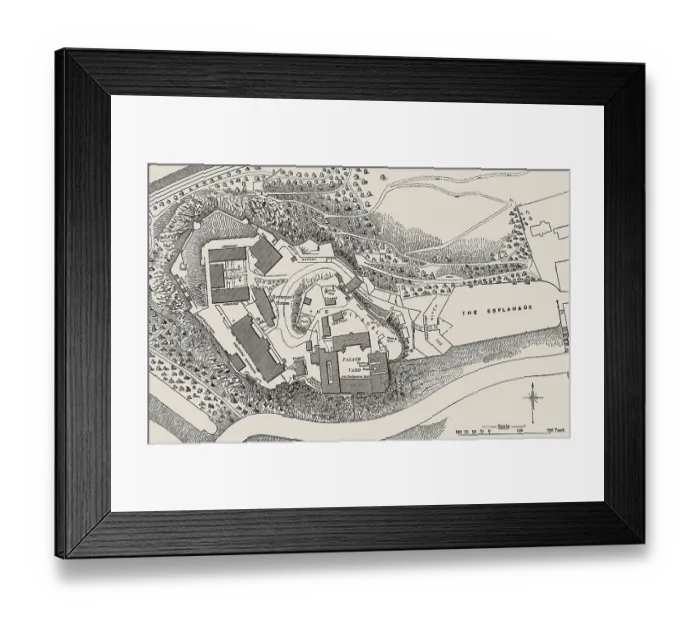 Framed Print : Ground plan of Edinburgh Castle in the 19th century Framed Print : Ground plan of Edinburgh Castle in the 19th century