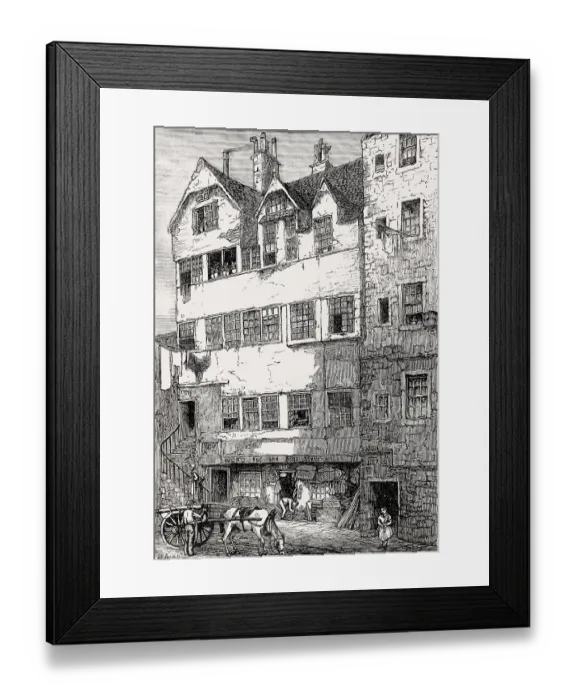 Framed Print : Old timber-fronted house, Lawnmarket Framed Print : Old timber-fronted house, Lawnmarket