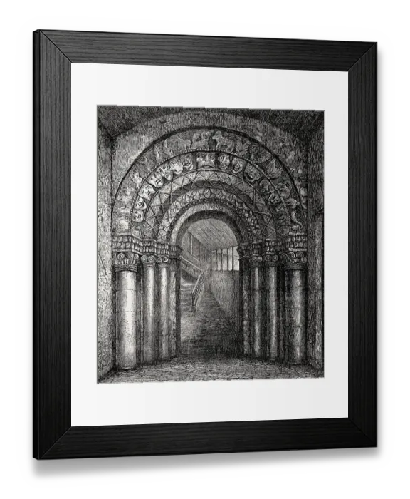 Framed Print : The Norman Doorway of St Giles Cathedral removed in the 18th century