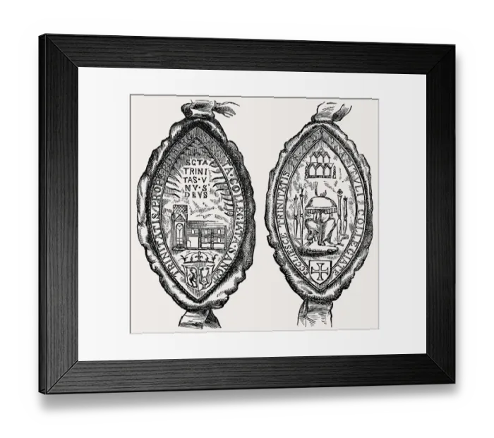 Framed Print : Old collegiate seals, Trinity College Kirk Framed Print : Old collegiate seals, Trinity College Kirk