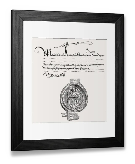 Framed Print : Seal and autogrph of Mary of Guelders Framed Print : Seal and autogrph of Mary of Guelders