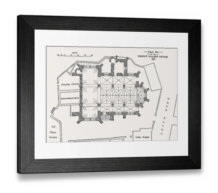 Framed Print : Plan of the Trinity College Kirk