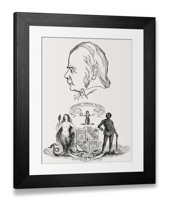 Framed Print : Sir Walter Scott and his coat of arms Framed Print : Sir Walter Scott and his coat of arms