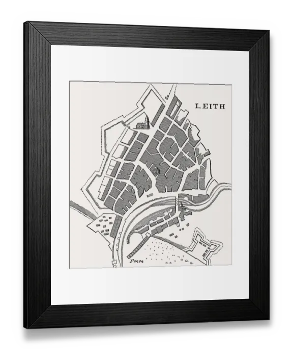 Framed Print : Plan of Leith, Edinburgh, Scotland, 1693 Framed Print : Plan of Leith, Edinburgh, Scotland, 1693