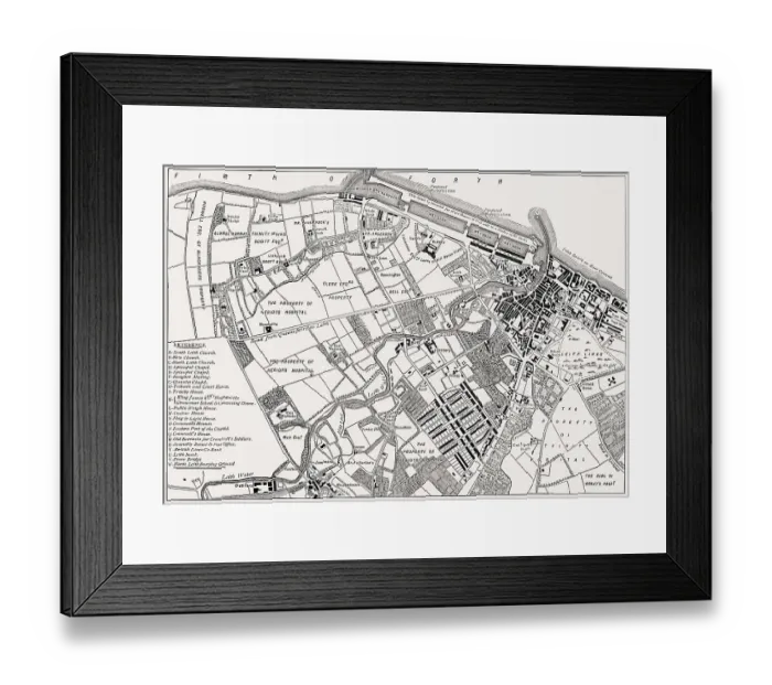 Framed Print : Plan of Leith, 1804, Edinburgh