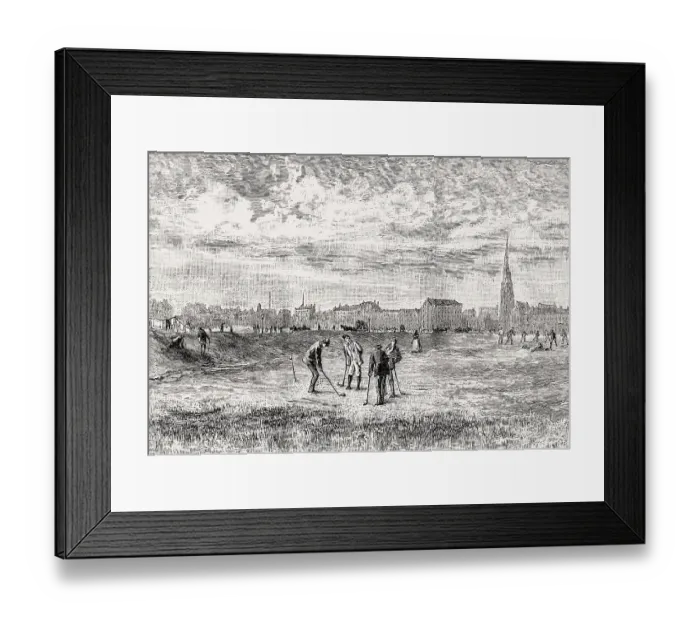 Framed Print : Golfers at Leith Links, Edinburgh