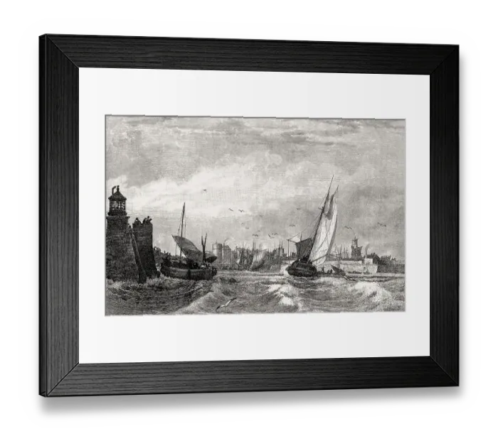 Framed Print : Leith Harbour, Edinburgh, Scotland, 19th century