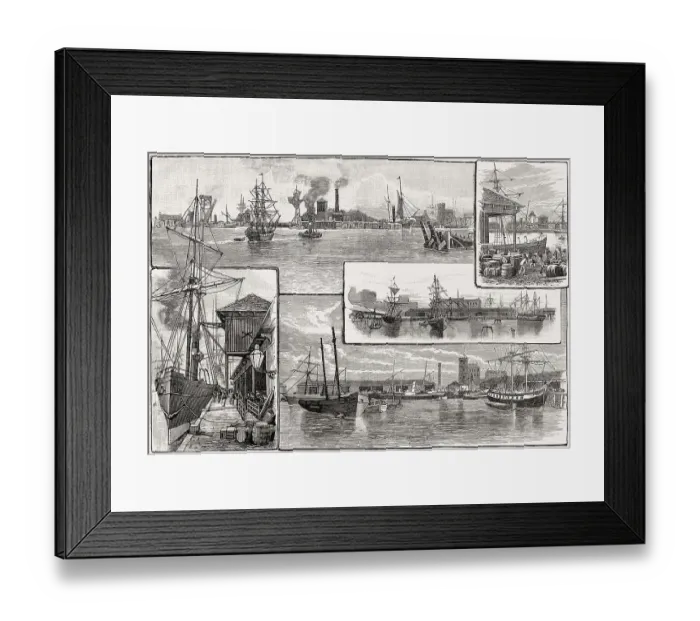 Framed Print : Leith Docks, Edinburgh, Scotland, 19th century