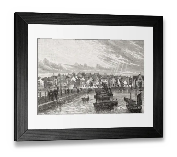 Framed Print : Newhaven, from the Pier, Edinburgh
