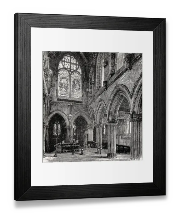Framed Print : Rosslyn Chapel, Roslin, Scotland, 19th century
