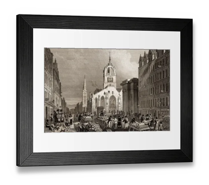 Framed Print : St Giles Church, County Hall and Lawn Market