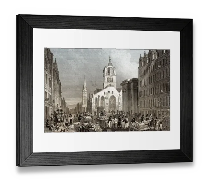 Framed Print : St Giles Church, County Hall and Lawn Market