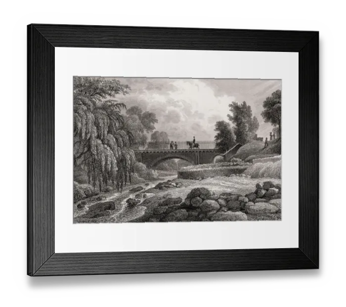 Framed Print : Stock Bridge, Water of Leith, Edinburgh