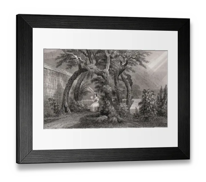 Framed Print : An Arbour in Regent Murray's Garden