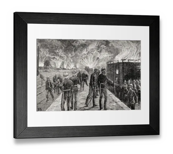 Framed Print : Explosion at Cairo Railway Station