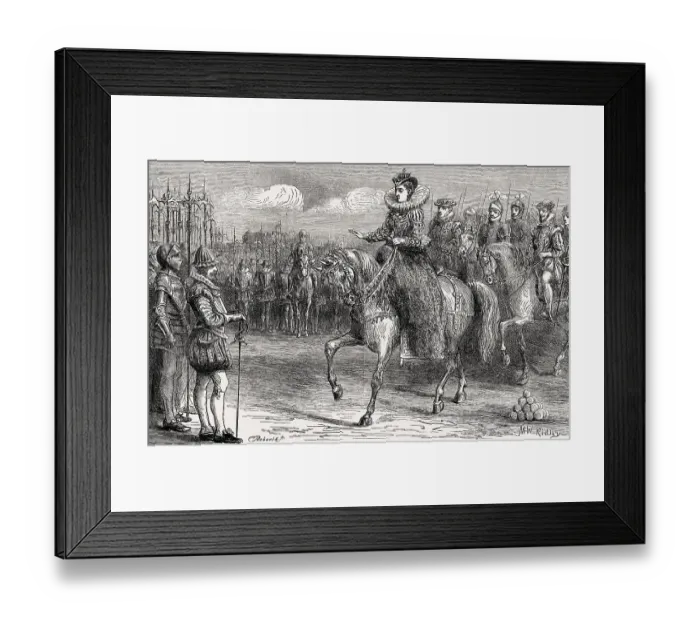 Framed Print : Elizabeth I's Tilbury Speech on 9 August 1588 at Tilbury Fort