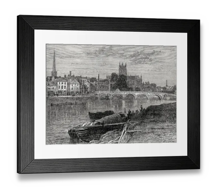 Framed Print : Cityscape of Worcester, Worcestershire Framed Print : Cityscape of Worcester, Worcestershire