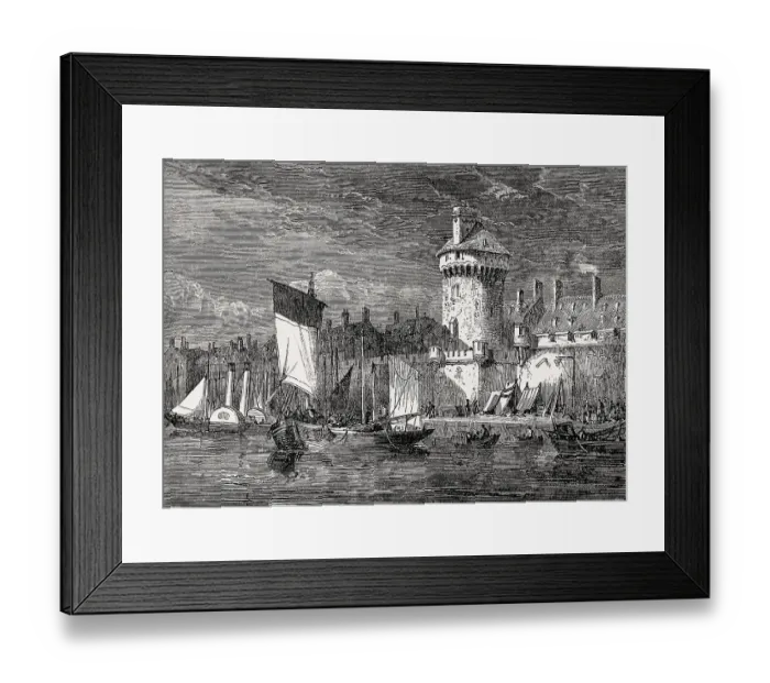 Framed Print : Historical view of Saint-Malo, a historic French port in Brittany on the Channel coast