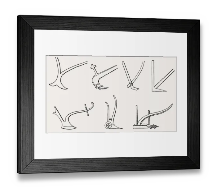 Framed Print : Several ancient Roman bow ards or beam ards