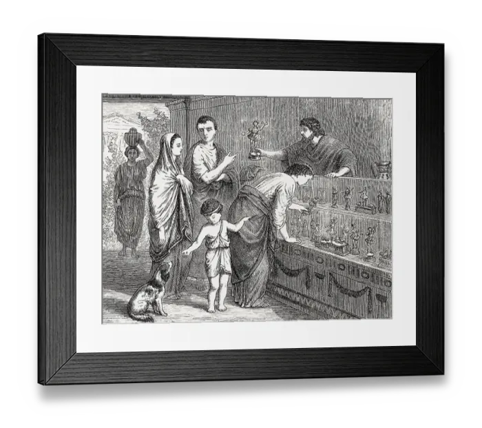 Framed Print : A shop selling statues of domestic Lares Framed Print : A shop selling statues of domestic Lares